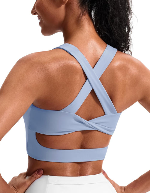 Load image into Gallery viewer, Sports Bras for Women Criss-Cross Back Padded Workout Tank Tops Medium Support Crop Tops for Women
