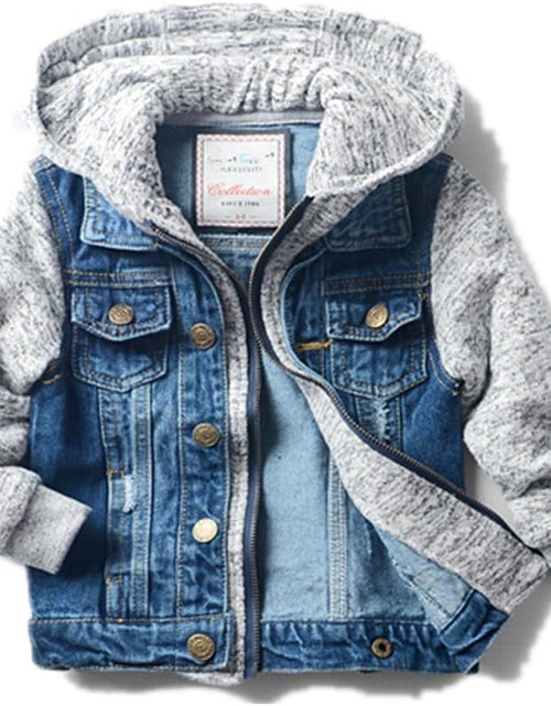 Load image into Gallery viewer, Boys' Basic Denim Trucker Jackets Children Fall Hoodies Trendy Jeans Coats

