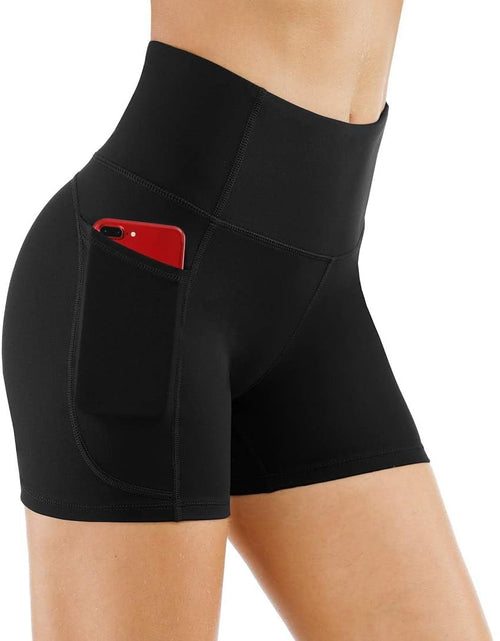 Load image into Gallery viewer, High Waist Yoga Shorts for Women'S Tummy Control Fitness Athletic Workout Running Shorts with Deep Pockets
