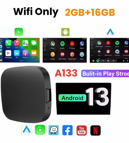 Android 13 Carplay Ai Box Wireless Android Auto Smart TV Box Car Intelligent System WIFI Support Netflix Youtube FOTA Upgrade