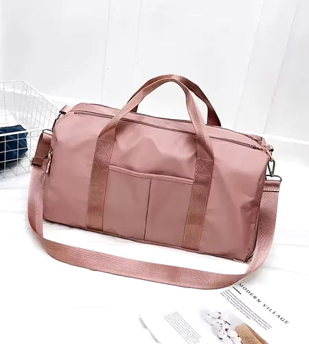 Outdoor Waterproof Nylon Sports Gym Bags Men Women Training Fitness Travel Handbag Yoga Mat Sport Bag with Shoes Compartment