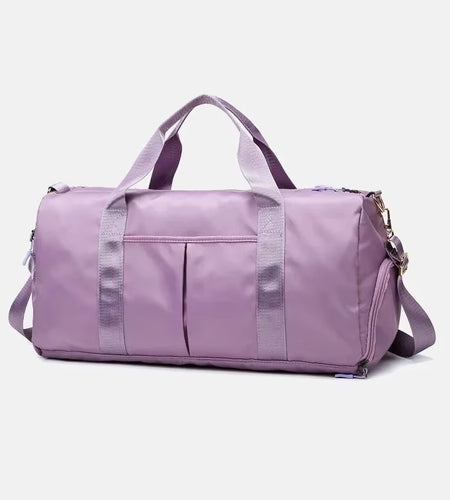 Outdoor Waterproof Nylon Sports Gym Bags Men Women Training Fitness Travel Handbag Yoga Mat Sport Bag with Shoes Compartment