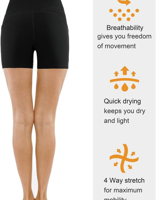 Load image into Gallery viewer, High Waist Yoga Shorts for Women'S Tummy Control Fitness Athletic Workout Running Shorts with Deep Pockets
