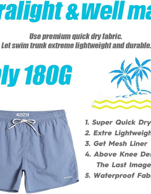 Load image into Gallery viewer, Mens Swim Trunks 5" with Mesh Lining Quick Dry Bathing Suits for Men Swim Shorts Swimwear

