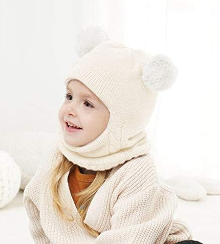 Baby Winter Hat Scarf Set, Unisex Infant Toddler Kids Hat Scarf
